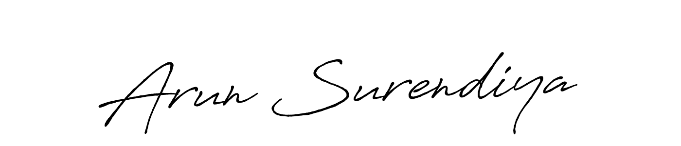 You should practise on your own different ways (Antro_Vectra_Bolder) to write your name (Arun Surendiya) in signature. don't let someone else do it for you. Arun Surendiya signature style 7 images and pictures png