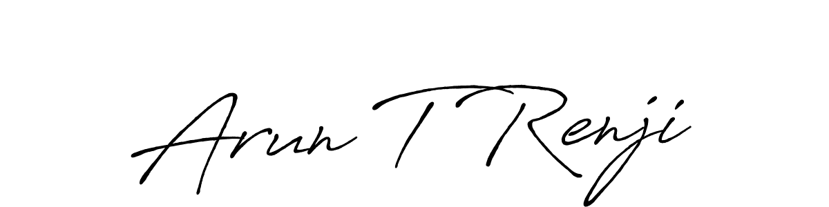 Use a signature maker to create a handwritten signature online. With this signature software, you can design (Antro_Vectra_Bolder) your own signature for name Arun T Renji. Arun T Renji signature style 7 images and pictures png