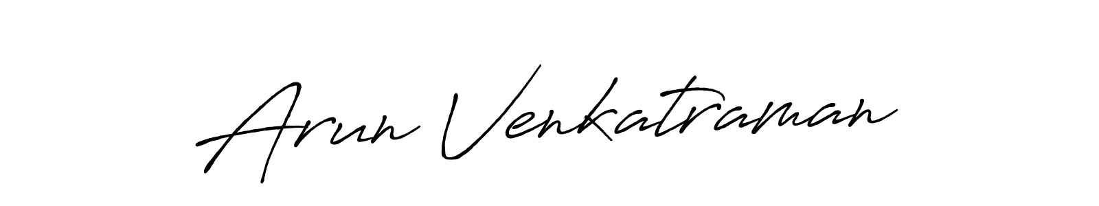 Use a signature maker to create a handwritten signature online. With this signature software, you can design (Antro_Vectra_Bolder) your own signature for name Arun Venkatraman. Arun Venkatraman signature style 7 images and pictures png