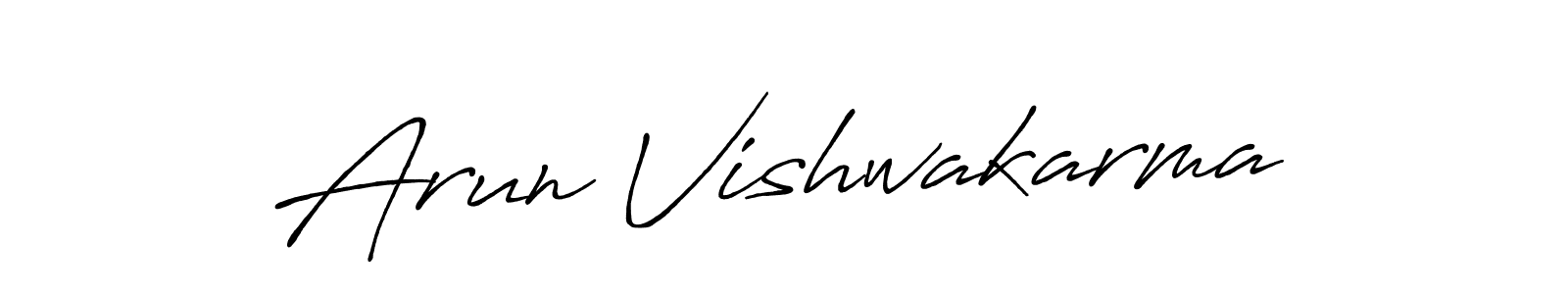 Make a beautiful signature design for name Arun Vishwakarma. With this signature (Antro_Vectra_Bolder) style, you can create a handwritten signature for free. Arun Vishwakarma signature style 7 images and pictures png