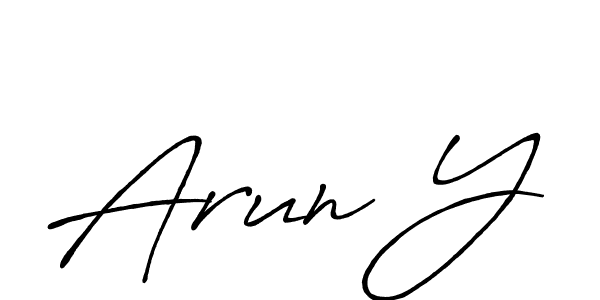 How to make Arun Y name signature. Use Antro_Vectra_Bolder style for creating short signs online. This is the latest handwritten sign. Arun Y signature style 7 images and pictures png