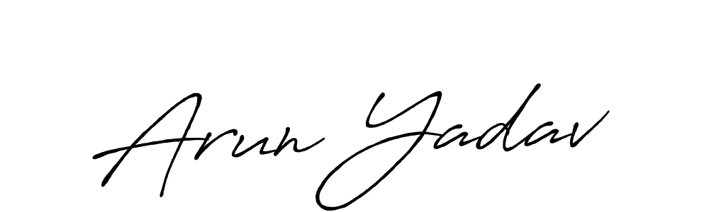 Design your own signature with our free online signature maker. With this signature software, you can create a handwritten (Antro_Vectra_Bolder) signature for name Arun Yadav. Arun Yadav signature style 7 images and pictures png