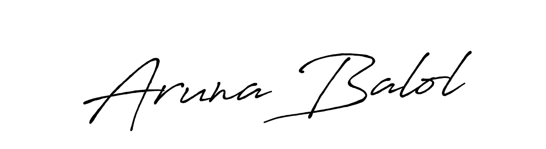 Design your own signature with our free online signature maker. With this signature software, you can create a handwritten (Antro_Vectra_Bolder) signature for name Aruna Balol. Aruna Balol signature style 7 images and pictures png