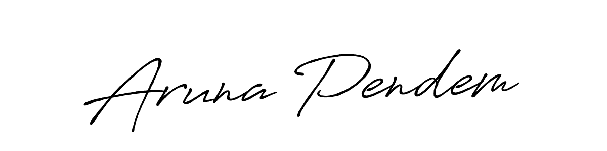 Here are the top 10 professional signature styles for the name Aruna Pendem. These are the best autograph styles you can use for your name. Aruna Pendem signature style 7 images and pictures png