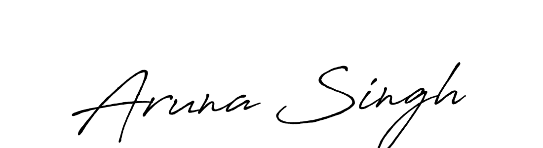 How to make Aruna Singh name signature. Use Antro_Vectra_Bolder style for creating short signs online. This is the latest handwritten sign. Aruna Singh signature style 7 images and pictures png