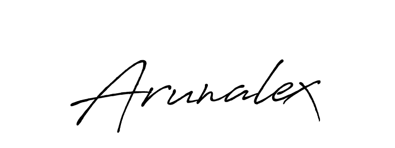 How to make Arunalex signature? Antro_Vectra_Bolder is a professional autograph style. Create handwritten signature for Arunalex name. Arunalex signature style 7 images and pictures png