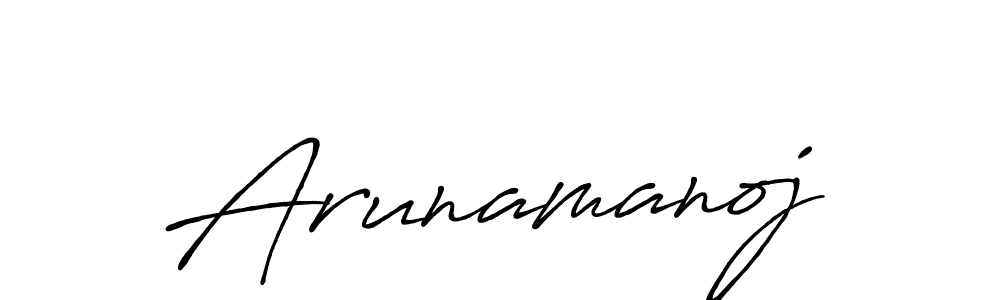 Use a signature maker to create a handwritten signature online. With this signature software, you can design (Antro_Vectra_Bolder) your own signature for name Arunamanoj. Arunamanoj signature style 7 images and pictures png