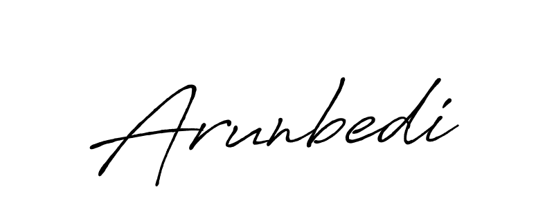 Also we have Arunbedi name is the best signature style. Create professional handwritten signature collection using Antro_Vectra_Bolder autograph style. Arunbedi signature style 7 images and pictures png