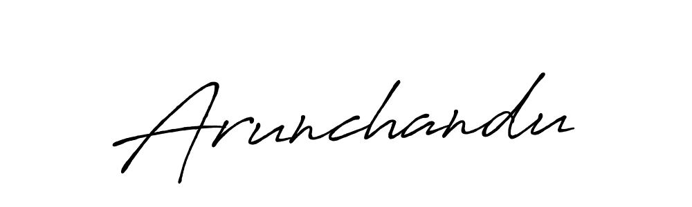 Use a signature maker to create a handwritten signature online. With this signature software, you can design (Antro_Vectra_Bolder) your own signature for name Arunchandu. Arunchandu signature style 7 images and pictures png