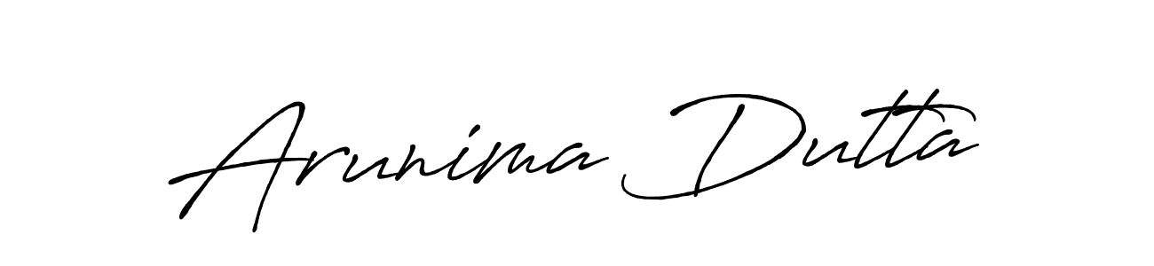 Use a signature maker to create a handwritten signature online. With this signature software, you can design (Antro_Vectra_Bolder) your own signature for name Arunima Dutta. Arunima Dutta signature style 7 images and pictures png
