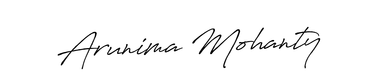 Create a beautiful signature design for name Arunima Mohanty. With this signature (Antro_Vectra_Bolder) fonts, you can make a handwritten signature for free. Arunima Mohanty signature style 7 images and pictures png