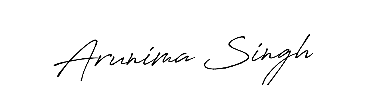 Create a beautiful signature design for name Arunima Singh. With this signature (Antro_Vectra_Bolder) fonts, you can make a handwritten signature for free. Arunima Singh signature style 7 images and pictures png