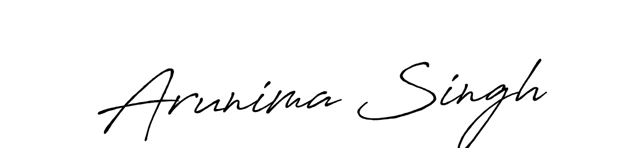 Create a beautiful signature design for name Arunima Singh. With this signature (Antro_Vectra_Bolder) fonts, you can make a handwritten signature for free. Arunima Singh signature style 7 images and pictures png