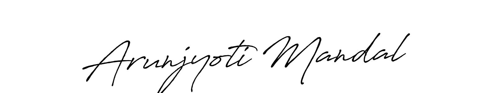 How to make Arunjyoti Mandal name signature. Use Antro_Vectra_Bolder style for creating short signs online. This is the latest handwritten sign. Arunjyoti Mandal signature style 7 images and pictures png