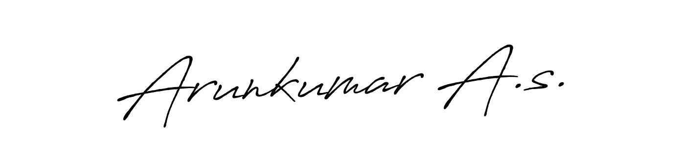 Make a beautiful signature design for name Arunkumar A.s.. With this signature (Antro_Vectra_Bolder) style, you can create a handwritten signature for free. Arunkumar A.s. signature style 7 images and pictures png