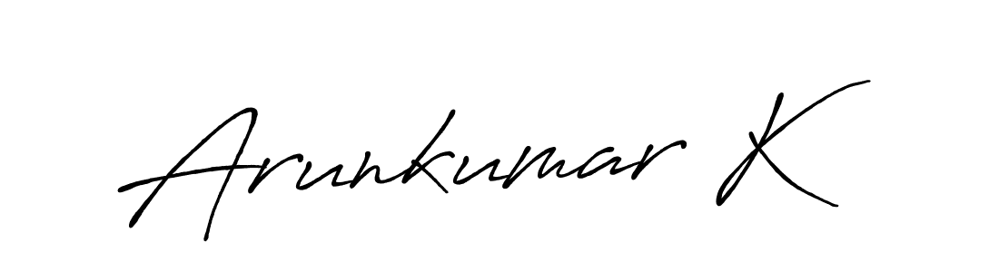 Make a short Arunkumar K signature style. Manage your documents anywhere anytime using Antro_Vectra_Bolder. Create and add eSignatures, submit forms, share and send files easily. Arunkumar K signature style 7 images and pictures png