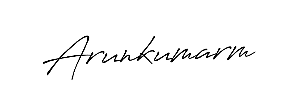 Make a beautiful signature design for name Arunkumarm. With this signature (Antro_Vectra_Bolder) style, you can create a handwritten signature for free. Arunkumarm signature style 7 images and pictures png