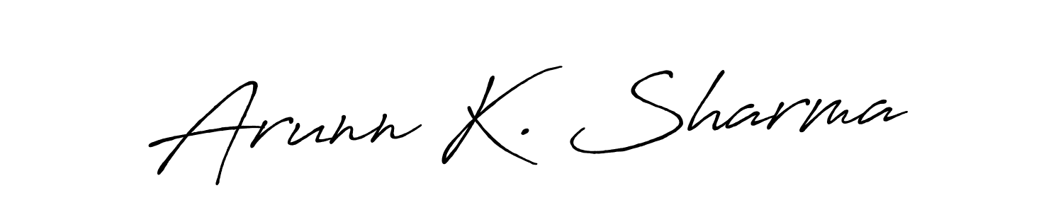 How to make Arunn K. Sharma name signature. Use Antro_Vectra_Bolder style for creating short signs online. This is the latest handwritten sign. Arunn K. Sharma signature style 7 images and pictures png