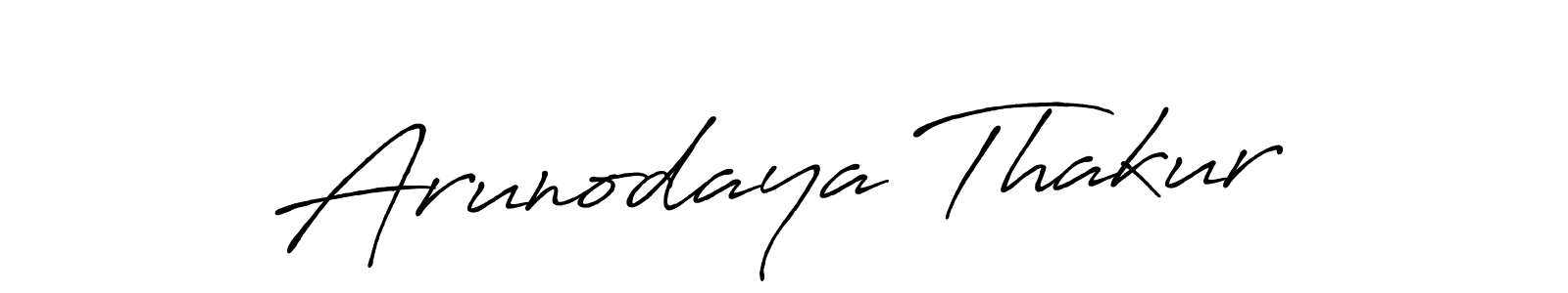 Create a beautiful signature design for name Arunodaya Thakur. With this signature (Antro_Vectra_Bolder) fonts, you can make a handwritten signature for free. Arunodaya Thakur signature style 7 images and pictures png