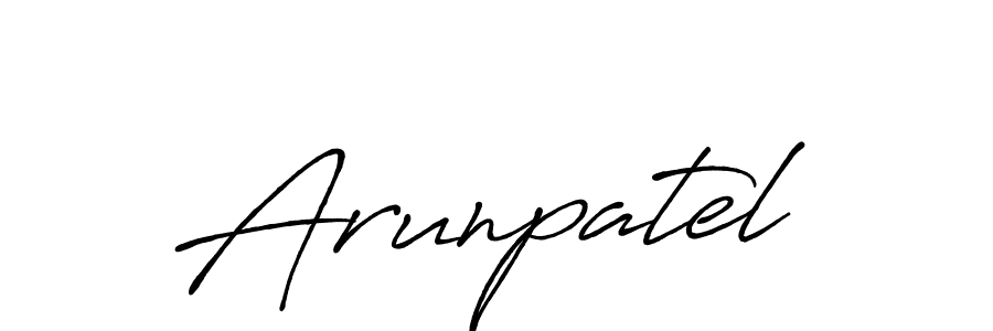 Design your own signature with our free online signature maker. With this signature software, you can create a handwritten (Antro_Vectra_Bolder) signature for name Arunpatel. Arunpatel signature style 7 images and pictures png