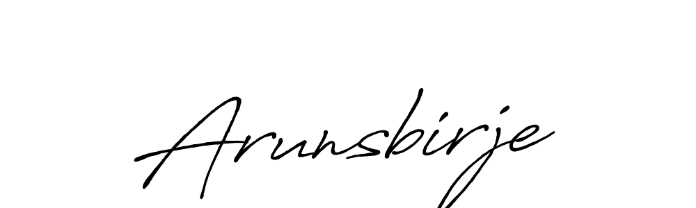 Also we have Arunsbirje name is the best signature style. Create professional handwritten signature collection using Antro_Vectra_Bolder autograph style. Arunsbirje signature style 7 images and pictures png