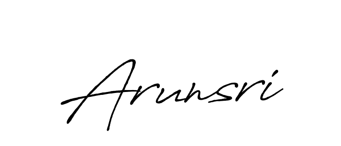 How to make Arunsri name signature. Use Antro_Vectra_Bolder style for creating short signs online. This is the latest handwritten sign. Arunsri signature style 7 images and pictures png