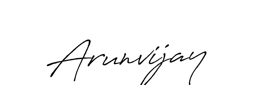 Use a signature maker to create a handwritten signature online. With this signature software, you can design (Antro_Vectra_Bolder) your own signature for name Arunvijay. Arunvijay signature style 7 images and pictures png