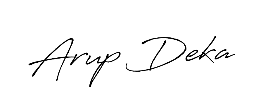 How to make Arup Deka name signature. Use Antro_Vectra_Bolder style for creating short signs online. This is the latest handwritten sign. Arup Deka signature style 7 images and pictures png