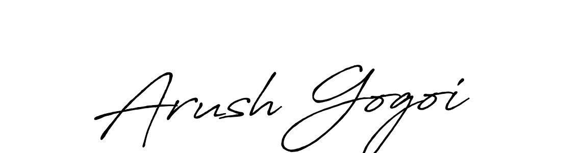 Arush Gogoi stylish signature style. Best Handwritten Sign (Antro_Vectra_Bolder) for my name. Handwritten Signature Collection Ideas for my name Arush Gogoi. Arush Gogoi signature style 7 images and pictures png
