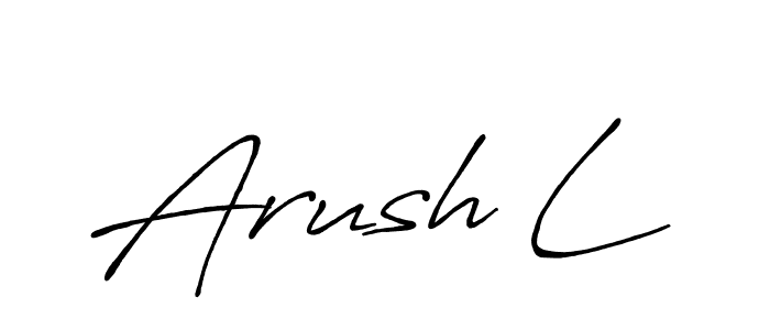 Also You can easily find your signature by using the search form. We will create Arush L name handwritten signature images for you free of cost using Antro_Vectra_Bolder sign style. Arush L signature style 7 images and pictures png