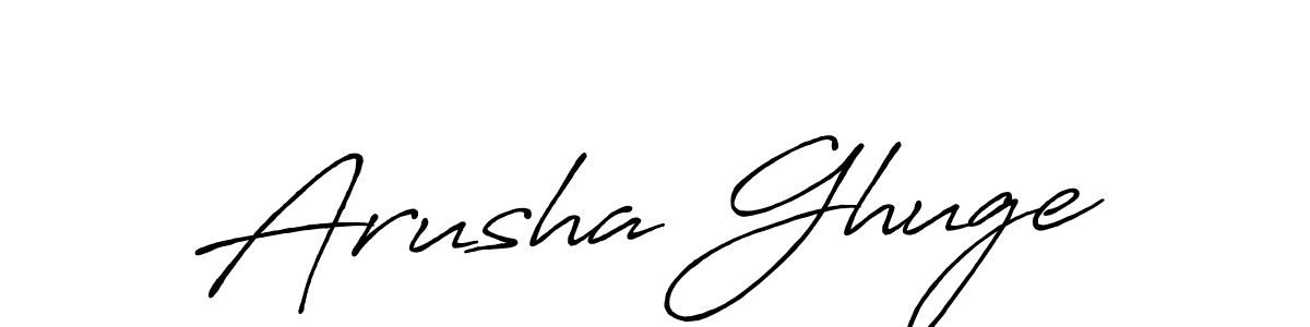 Use a signature maker to create a handwritten signature online. With this signature software, you can design (Antro_Vectra_Bolder) your own signature for name Arusha Ghuge. Arusha Ghuge signature style 7 images and pictures png