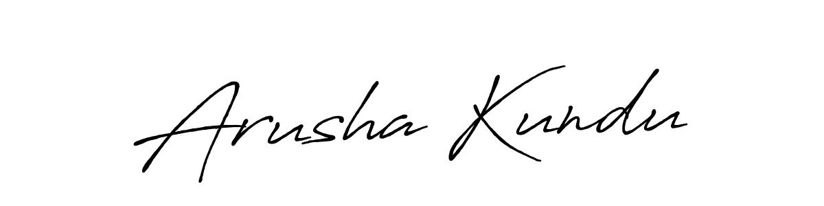 Create a beautiful signature design for name Arusha Kundu. With this signature (Antro_Vectra_Bolder) fonts, you can make a handwritten signature for free. Arusha Kundu signature style 7 images and pictures png