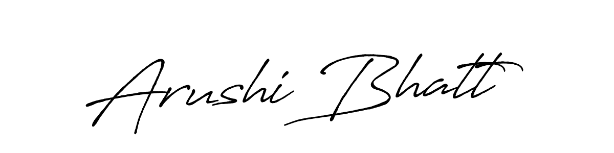 Create a beautiful signature design for name Arushi Bhatt. With this signature (Antro_Vectra_Bolder) fonts, you can make a handwritten signature for free. Arushi Bhatt signature style 7 images and pictures png