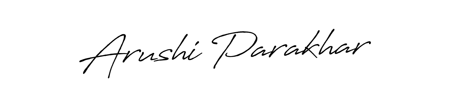 You should practise on your own different ways (Antro_Vectra_Bolder) to write your name (Arushi Parakhar) in signature. don't let someone else do it for you. Arushi Parakhar signature style 7 images and pictures png