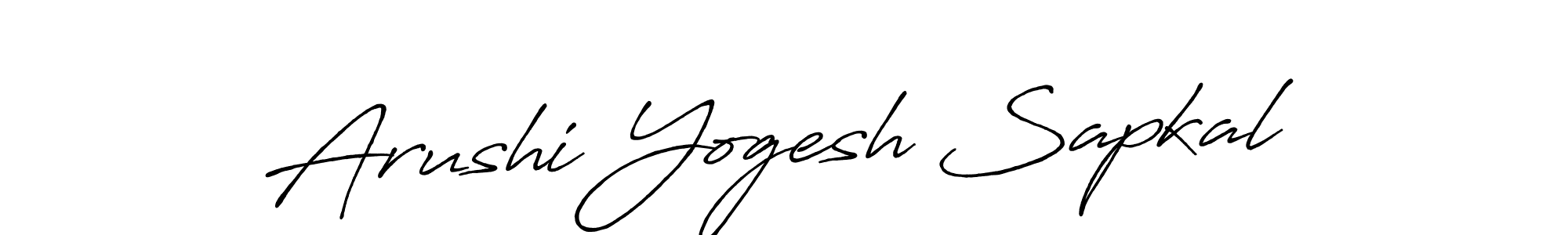 Antro_Vectra_Bolder is a professional signature style that is perfect for those who want to add a touch of class to their signature. It is also a great choice for those who want to make their signature more unique. Get Arushi Yogesh Sapkal name to fancy signature for free. Arushi Yogesh Sapkal signature style 7 images and pictures png