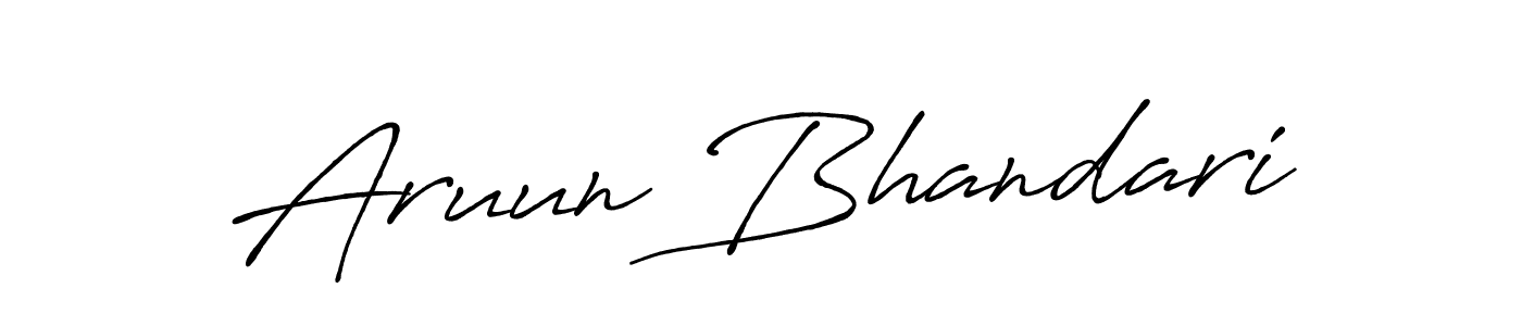 Use a signature maker to create a handwritten signature online. With this signature software, you can design (Antro_Vectra_Bolder) your own signature for name Aruun Bhandari. Aruun Bhandari signature style 7 images and pictures png