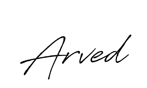 Make a beautiful signature design for name Arved. With this signature (Antro_Vectra_Bolder) style, you can create a handwritten signature for free. Arved signature style 7 images and pictures png