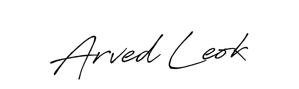 How to make Arved Leok name signature. Use Antro_Vectra_Bolder style for creating short signs online. This is the latest handwritten sign. Arved Leok signature style 7 images and pictures png