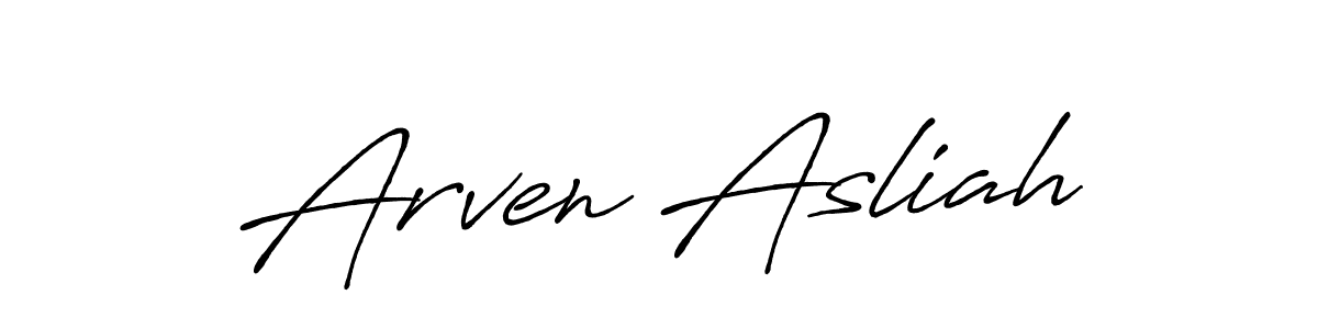 Use a signature maker to create a handwritten signature online. With this signature software, you can design (Antro_Vectra_Bolder) your own signature for name Arven Asliah. Arven Asliah signature style 7 images and pictures png