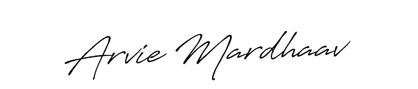 Create a beautiful signature design for name Arvie Mardhaav. With this signature (Antro_Vectra_Bolder) fonts, you can make a handwritten signature for free. Arvie Mardhaav signature style 7 images and pictures png