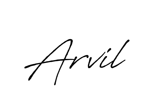 How to make Arvil name signature. Use Antro_Vectra_Bolder style for creating short signs online. This is the latest handwritten sign. Arvil signature style 7 images and pictures png