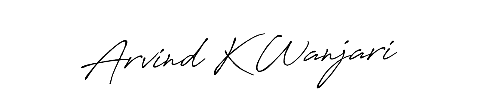 Use a signature maker to create a handwritten signature online. With this signature software, you can design (Antro_Vectra_Bolder) your own signature for name Arvind K Wanjari. Arvind K Wanjari signature style 7 images and pictures png