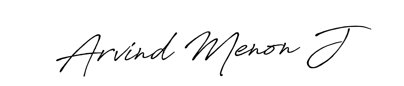 Also we have Arvind Menon J name is the best signature style. Create professional handwritten signature collection using Antro_Vectra_Bolder autograph style. Arvind Menon J signature style 7 images and pictures png