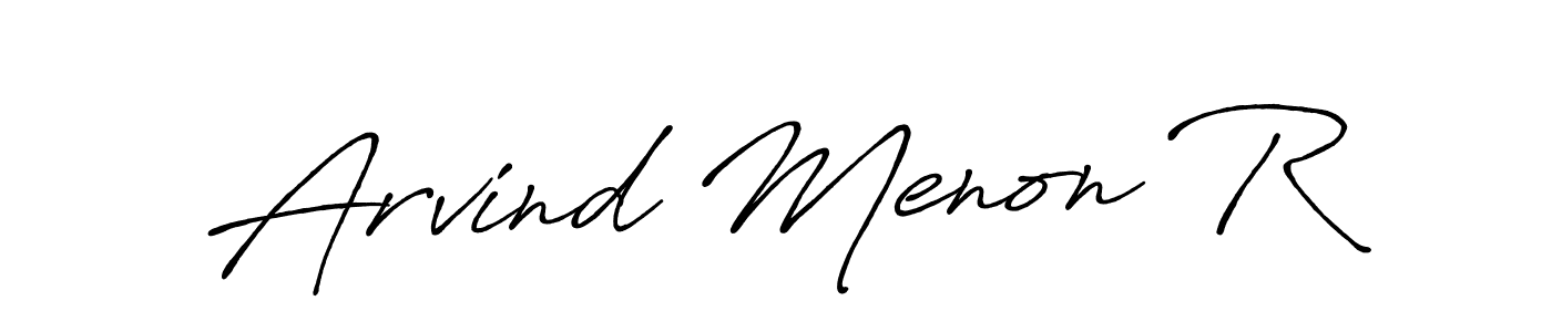 Create a beautiful signature design for name Arvind Menon R. With this signature (Antro_Vectra_Bolder) fonts, you can make a handwritten signature for free. Arvind Menon R signature style 7 images and pictures png