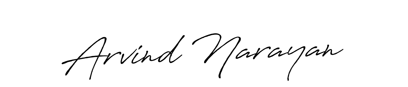 Make a beautiful signature design for name Arvind Narayan. With this signature (Antro_Vectra_Bolder) style, you can create a handwritten signature for free. Arvind Narayan signature style 7 images and pictures png