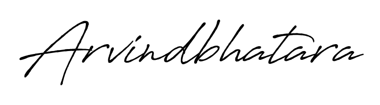 The Antro_Vectra_Bolder typeface gives name Arvindbhatara a refined look. Suitable for certificates, diplomas, and official verification. Arvindbhatara signature style 7 images and pictures png