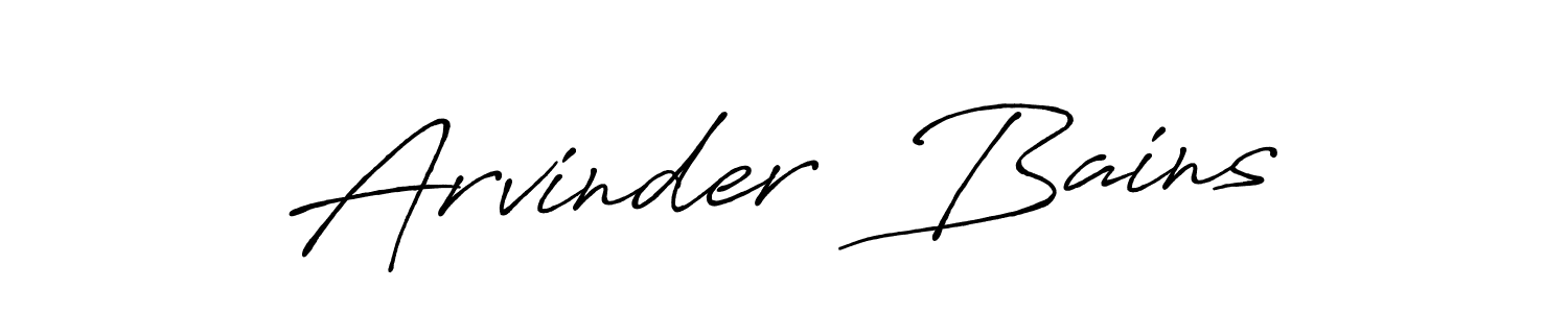 Make a beautiful signature design for name Arvinder  Bains. With this signature (Antro_Vectra_Bolder) style, you can create a handwritten signature for free. Arvinder  Bains signature style 7 images and pictures png
