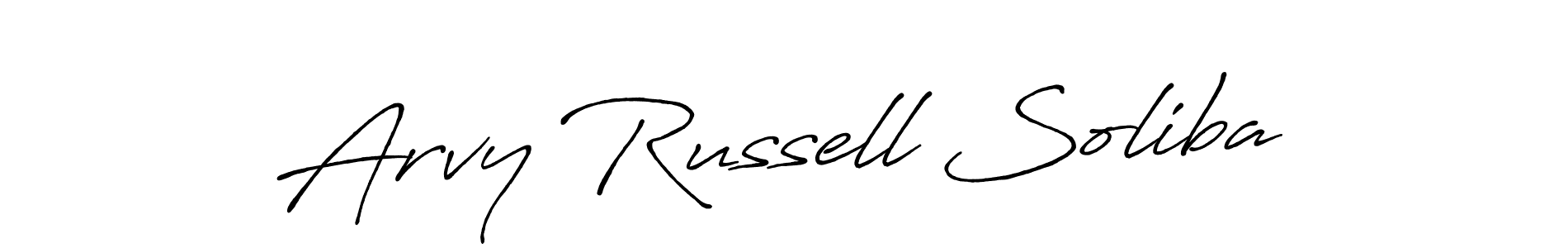 Make a short Arvy Russell Soliba signature style. Manage your documents anywhere anytime using Antro_Vectra_Bolder. Create and add eSignatures, submit forms, share and send files easily. Arvy Russell Soliba signature style 7 images and pictures png