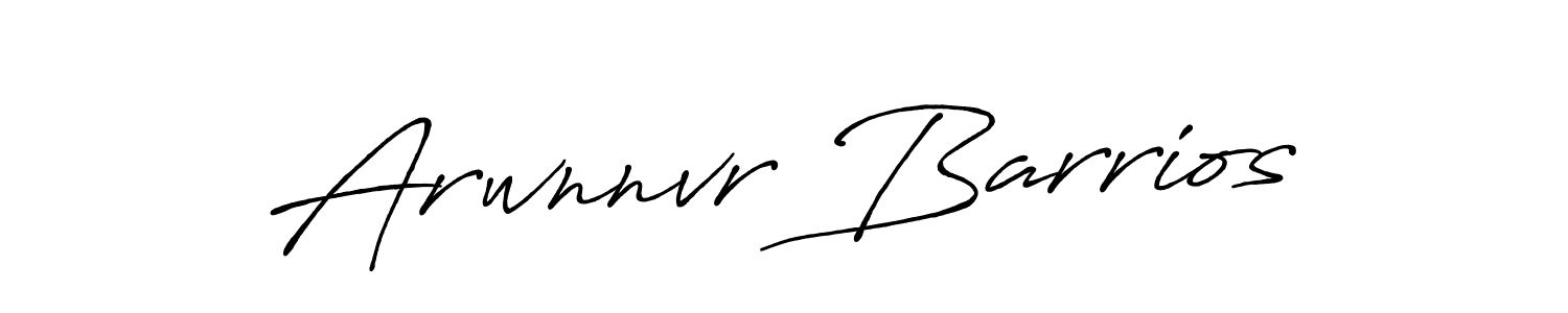 The best way (Antro_Vectra_Bolder) to make a short signature is to pick only two or three words in your name. The name Arwnnvr Barrios include a total of six letters. For converting this name. Arwnnvr Barrios signature style 7 images and pictures png