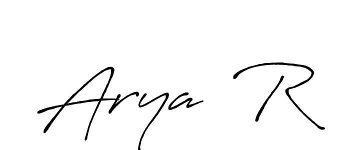 Similarly Antro_Vectra_Bolder is the best handwritten signature design. Signature creator online .You can use it as an online autograph creator for name Arya  R. Arya  R signature style 7 images and pictures png